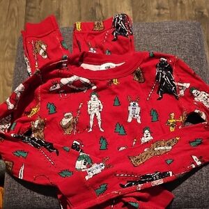 Star Wars Hanna Andersson Red White Cotton Pajama Set Size 10 Long Sleeve
